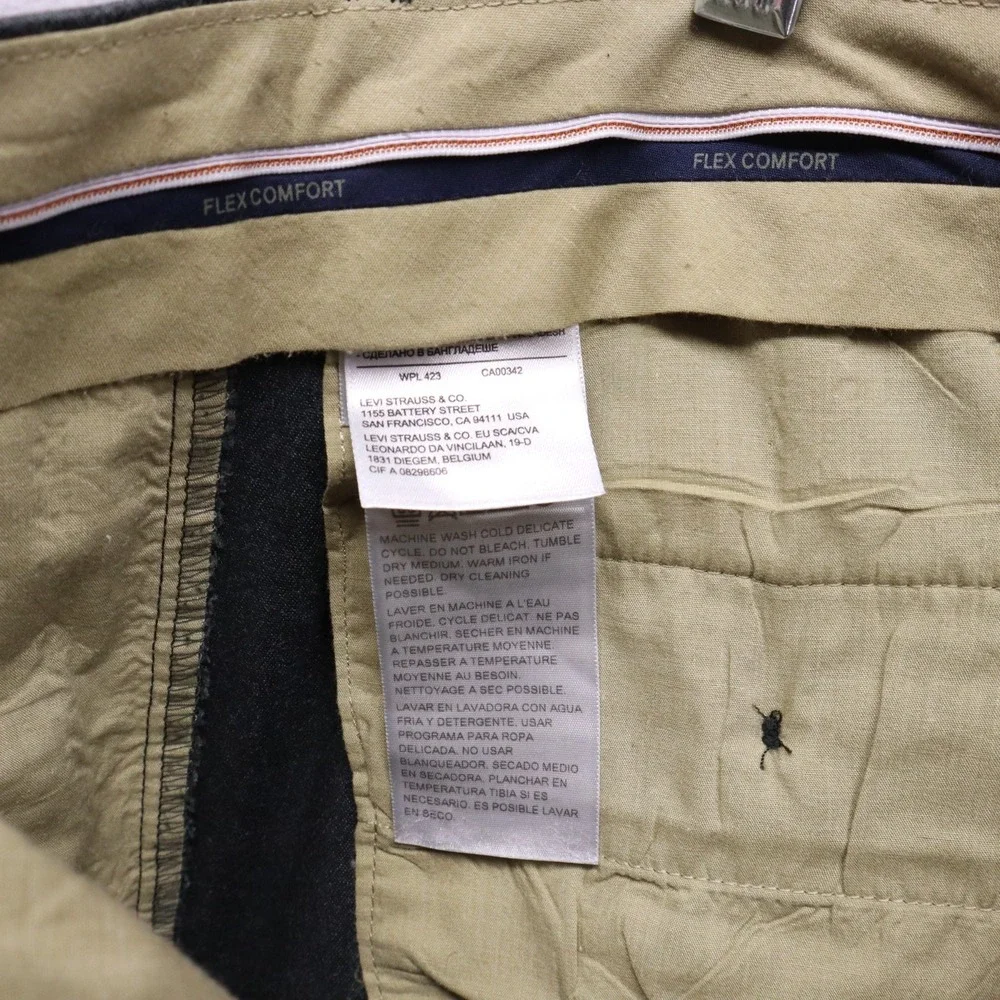 Dockers Pants Mens 30x32 Slim Fit Signature Khaki Flex‎ Comfort Flat Front Gray
